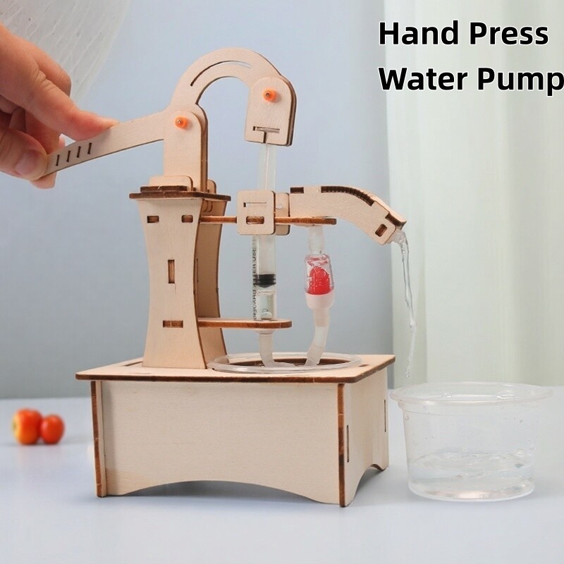 Model Kit Wood - Wooden DIY Hand Pump Well Model