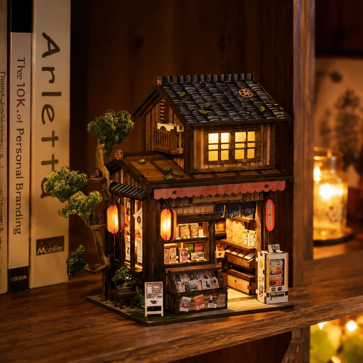 Model Kit Wood - Japan Style DIY Wooden Book Nook