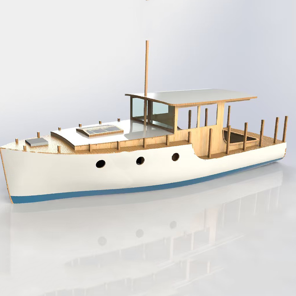 Model Kit Yacht - RC Boat 70cm European Classical Small