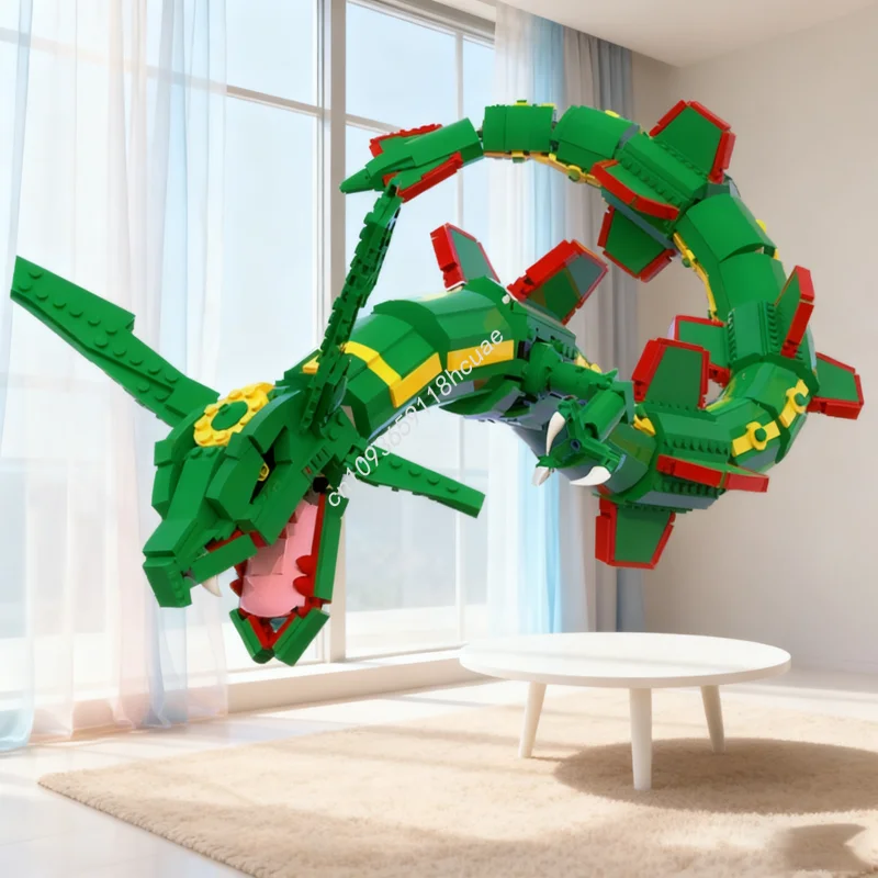 Model Kit Rayquaza - 1417pcs MOC Pokemon Rayquaza Creatored Model