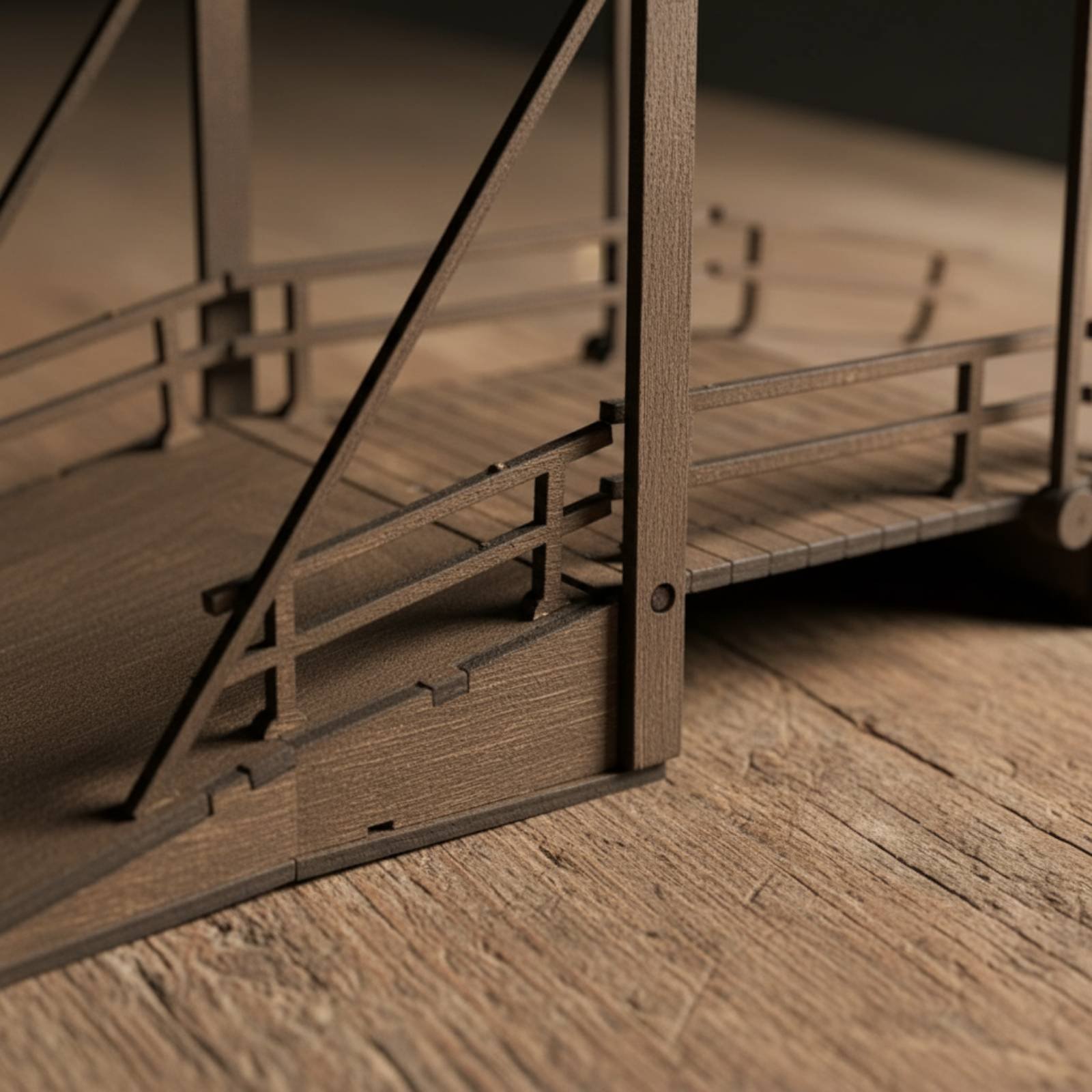 WW2 Display Scene Bridge Handm - Model Kit Wood ulasan dan harga