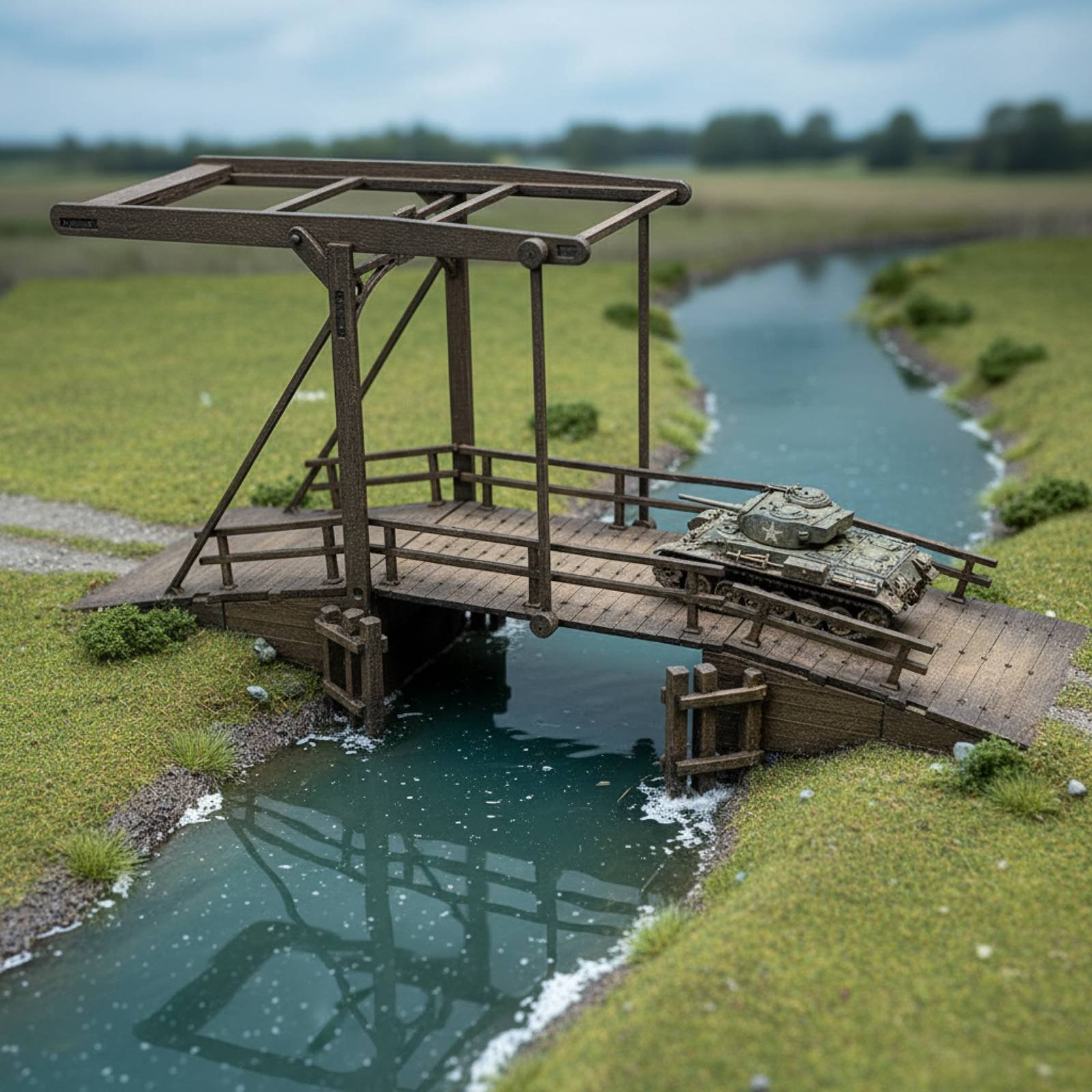 WW2 Display Scene Bridge Handm - Model Kit Wood ulasan dan harga