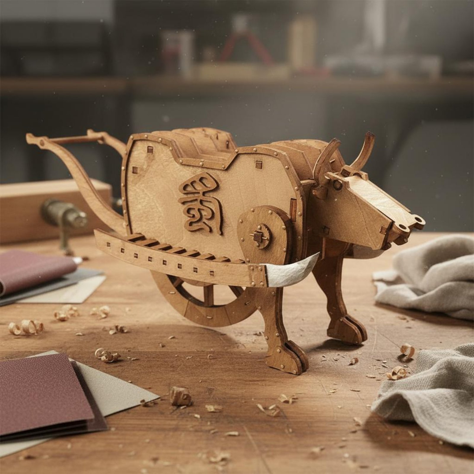 Zhuge Liang Wooden Ox Assembly - Model Kit Wood ulasan dan harga