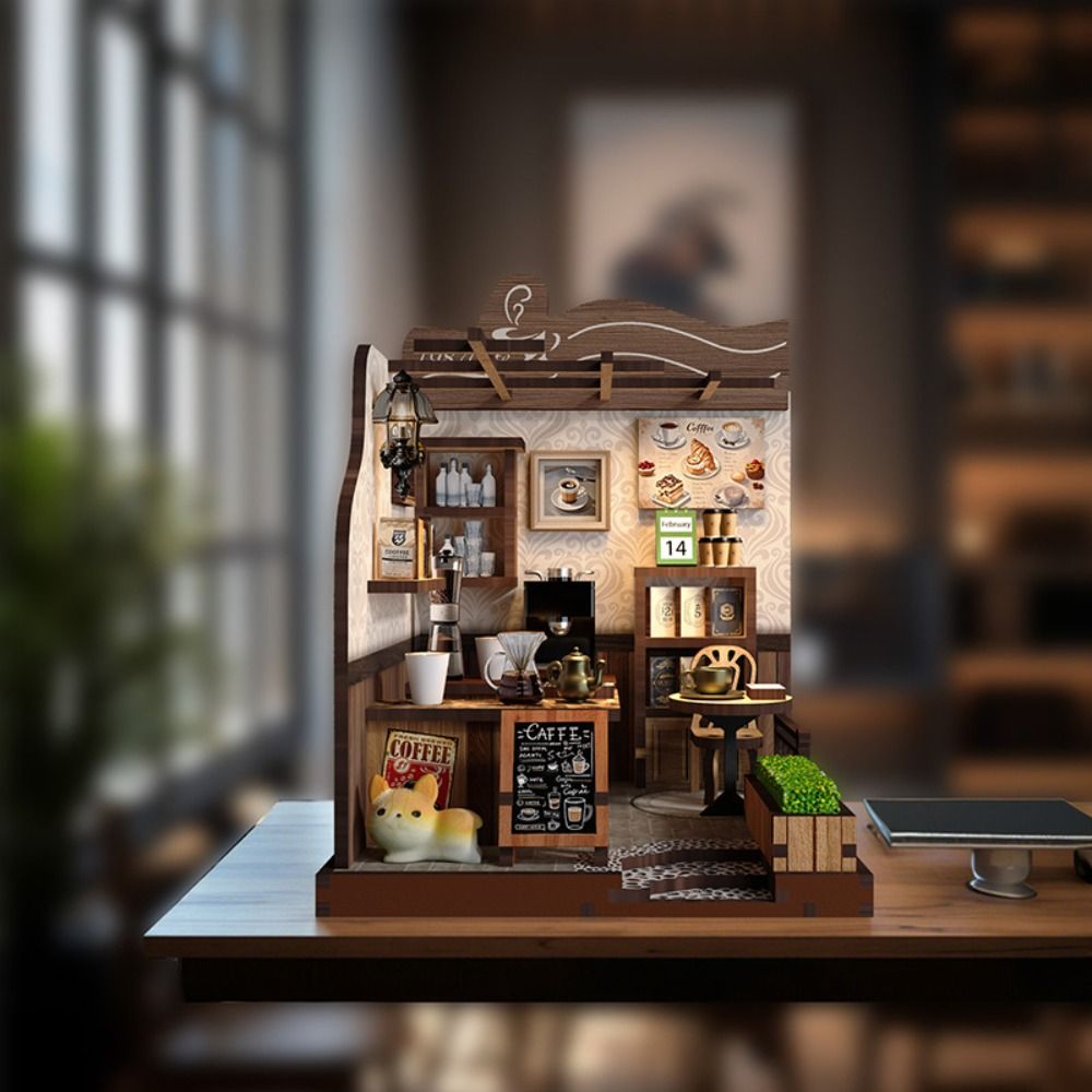 Country Cafe Style DIY Miniatu - Model Kit Wood ulasan dan harga