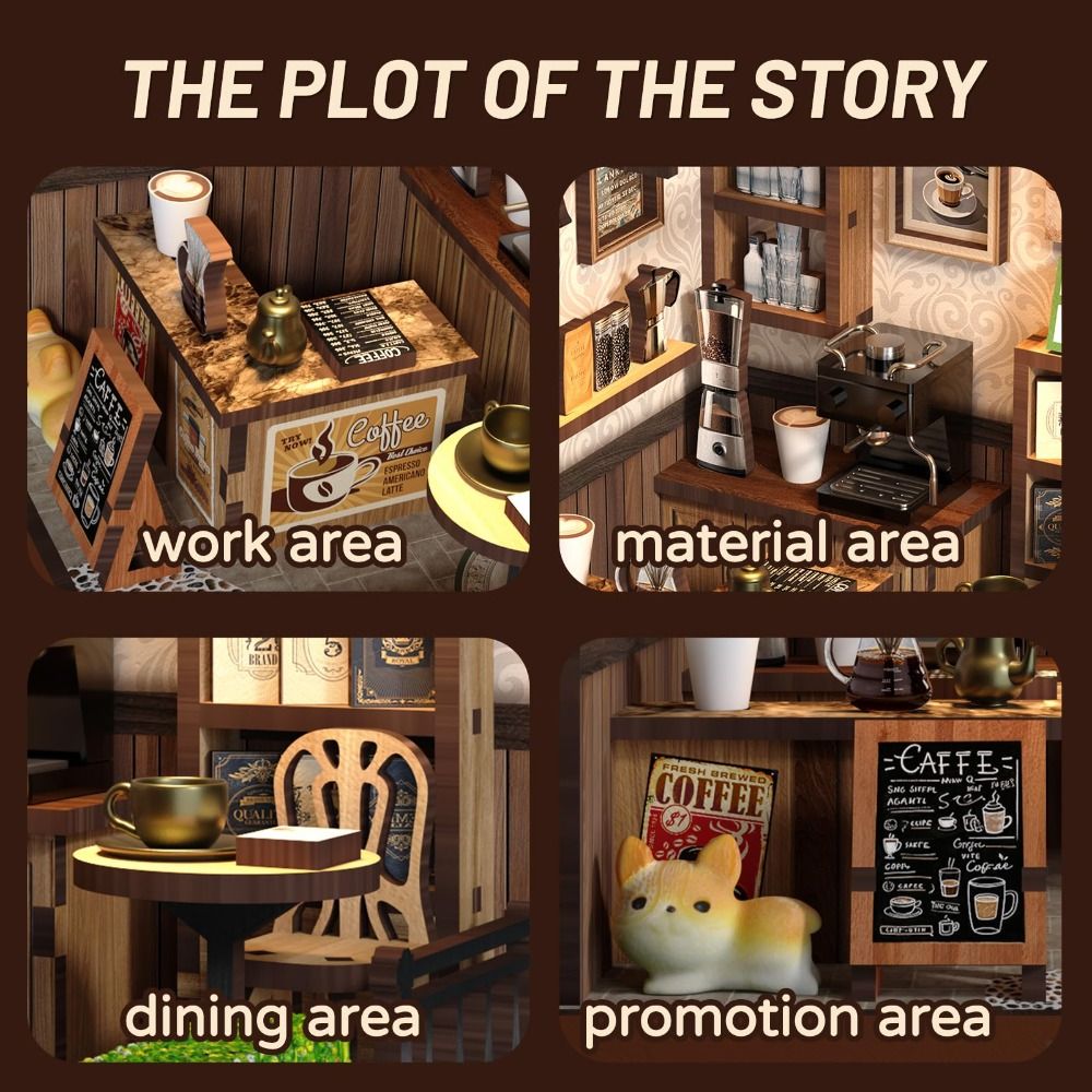 Country Cafe Style DIY Miniatu - Model Kit Wood ulasan dan harga