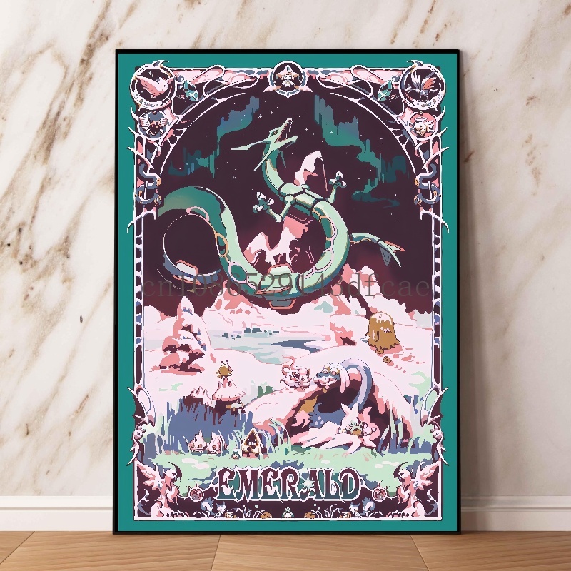 Pokemon Retro Cartoon Poster C - Model Kit Rayquaza ulasan dan harga