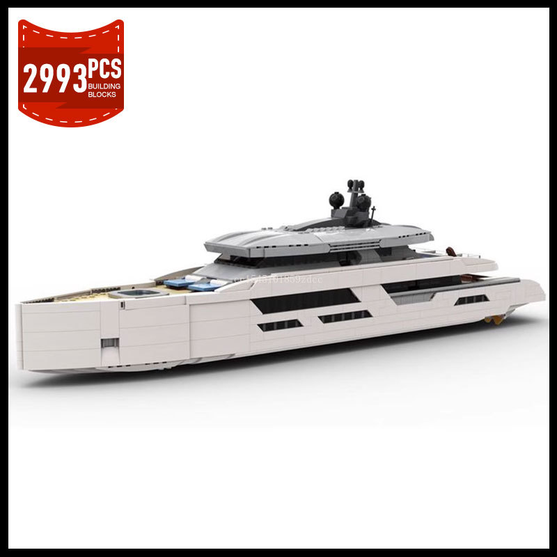 MOC Midi-Scale Luxury Yacht Wh - Model Kit Yacht ulasan dan harga