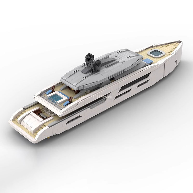MOC Midi-Scale Luxury Yacht Wh - Model Kit Yacht ulasan dan harga