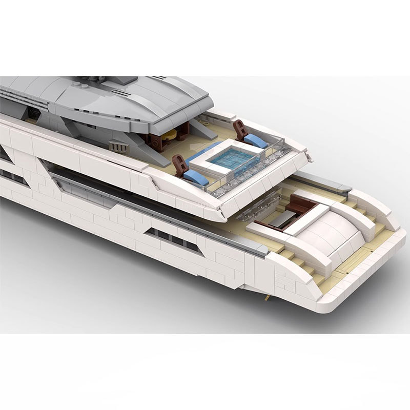 MOC Midi-Scale Luxury Yacht Wh - Model Kit Yacht ulasan dan harga