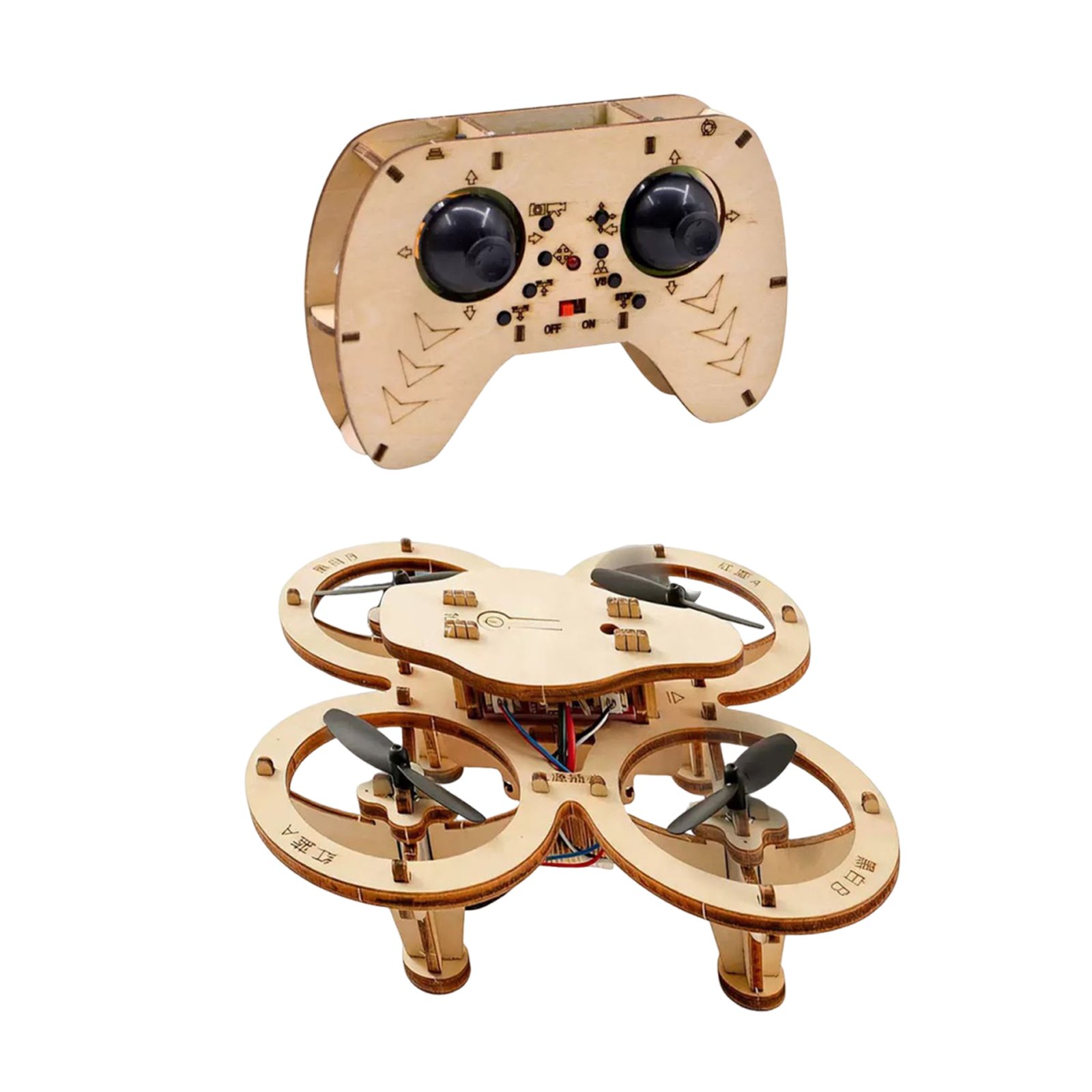 Natural Wood DIY Drone Model K - Model Kit Wood ulasan dan harga