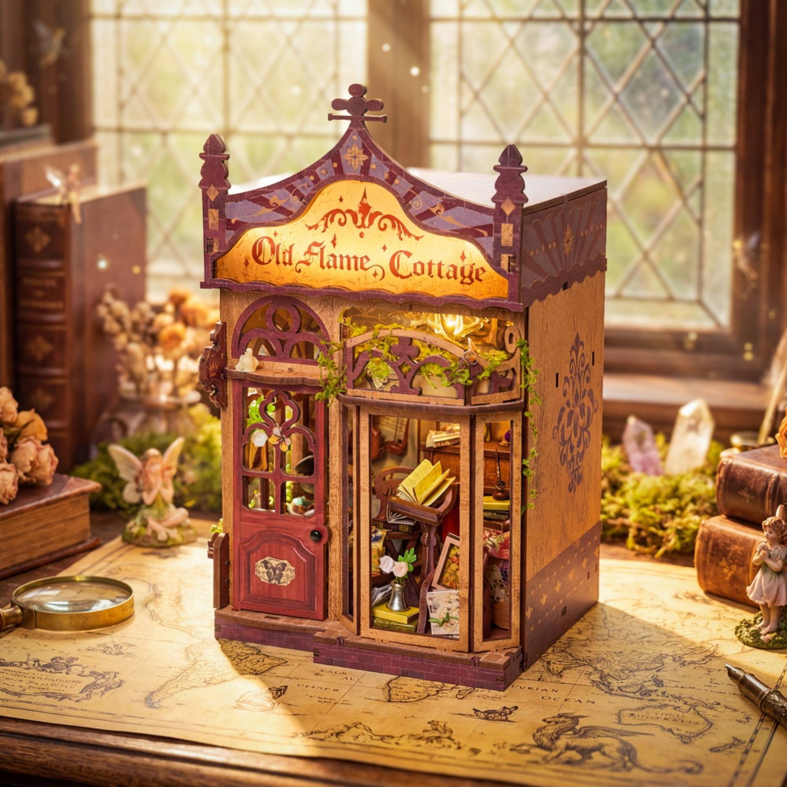 DIY Book Nook Kit Great Gift T - Model Kit Wood ulasan dan harga