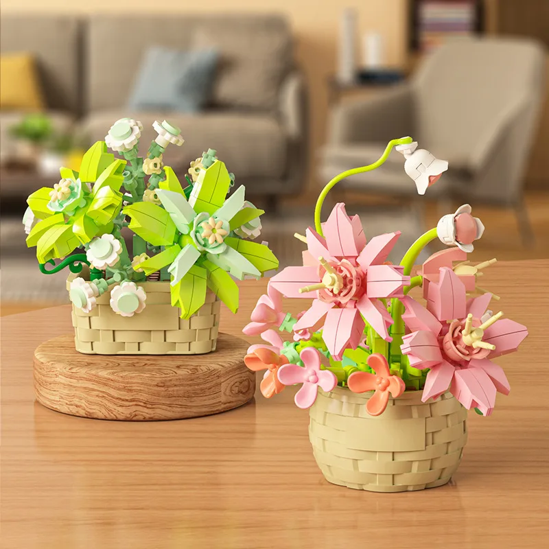 DIY MOC Potted Rose Sunflower  - Model Kit Expert ulasan dan harga