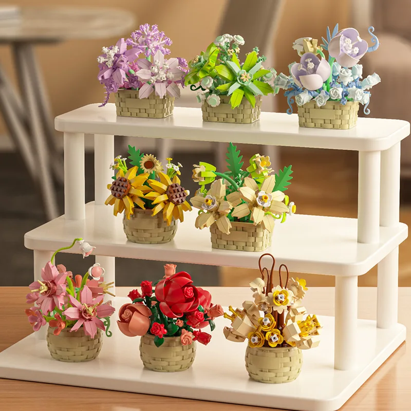 DIY MOC Potted Rose Sunflower  - Model Kit Expert ulasan dan harga