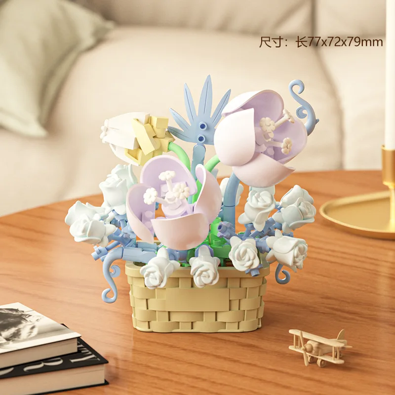 DIY MOC Potted Rose Sunflower  - Model Kit Expert ulasan dan harga