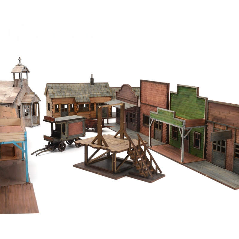 1/72 Scale Western Town Wooden - Model Kit Wood ulasan dan harga