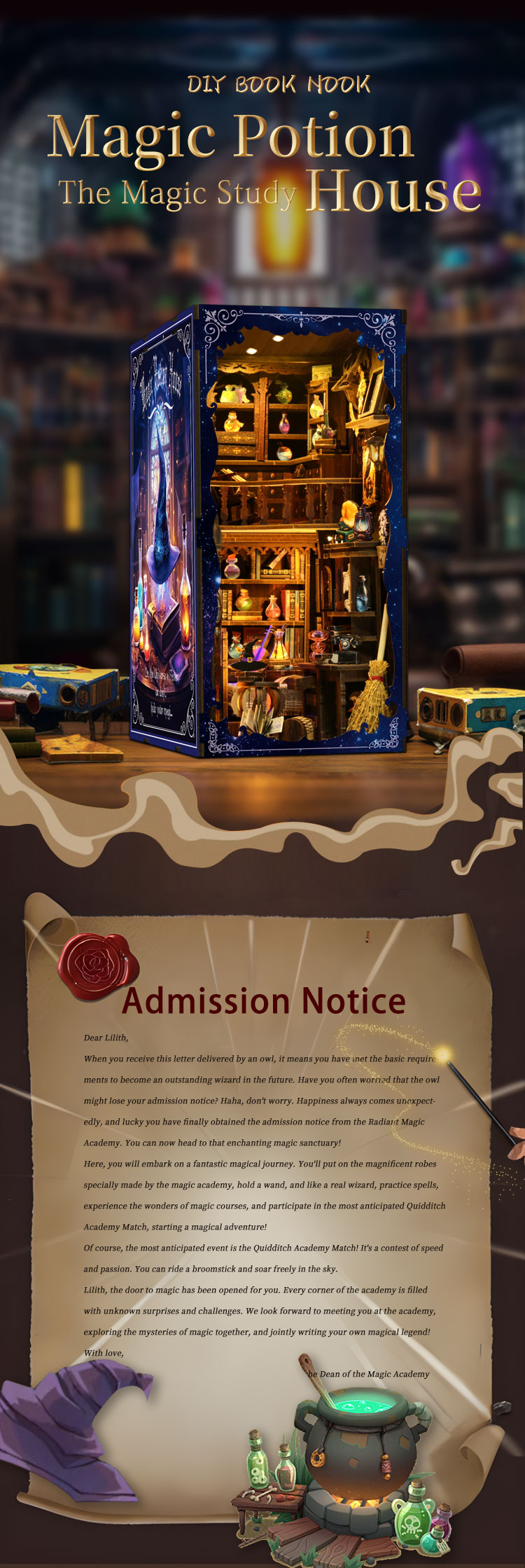 Magic Potion Shop DIY Book Noo - Model Kit Wood ulasan dan harga