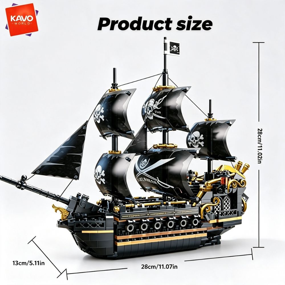 KAVOWORLD 801pcs Black Sail Pi - Model Kit Walmart ulasan dan harga