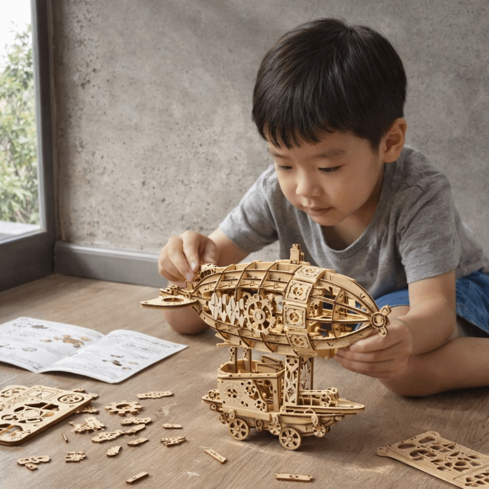 Wooden Construction Airship Mo - Model Kit Wood ulasan dan harga
