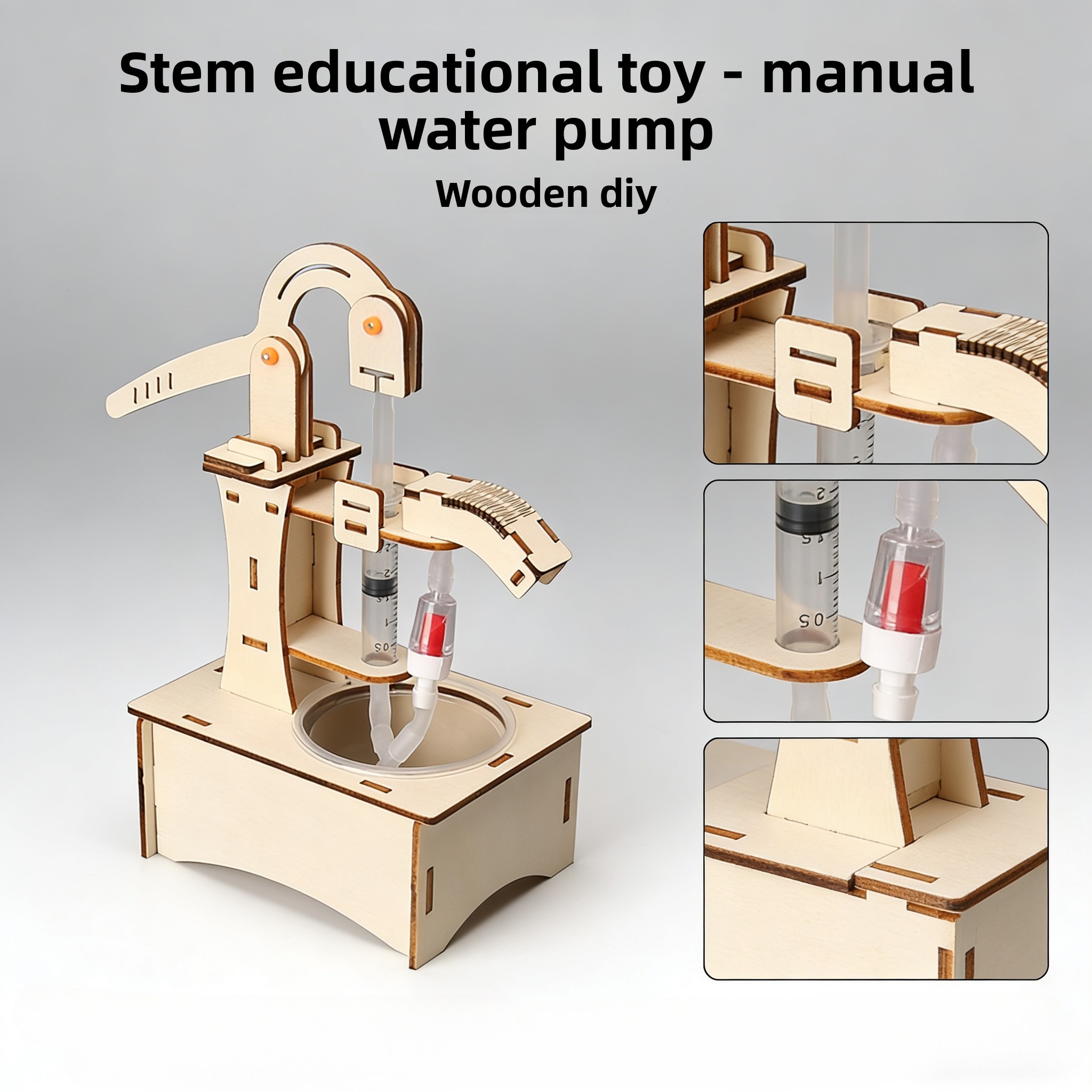 Wooden DIY Hand Pump Well Mode - Model Kit Wood ulasan dan harga