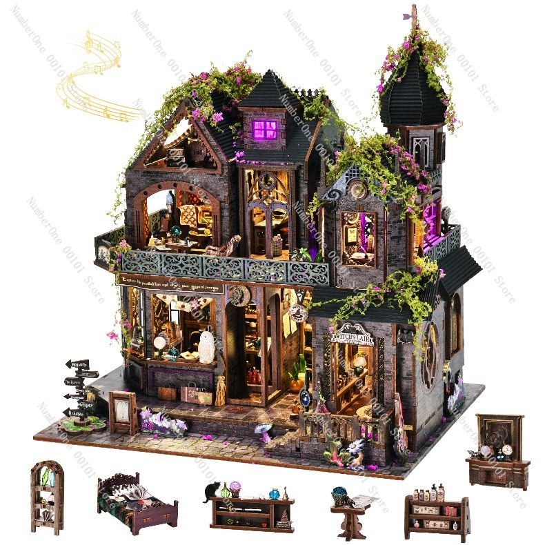 Wooden Miniature House Buildin - Model Kit Wood ulasan dan harga