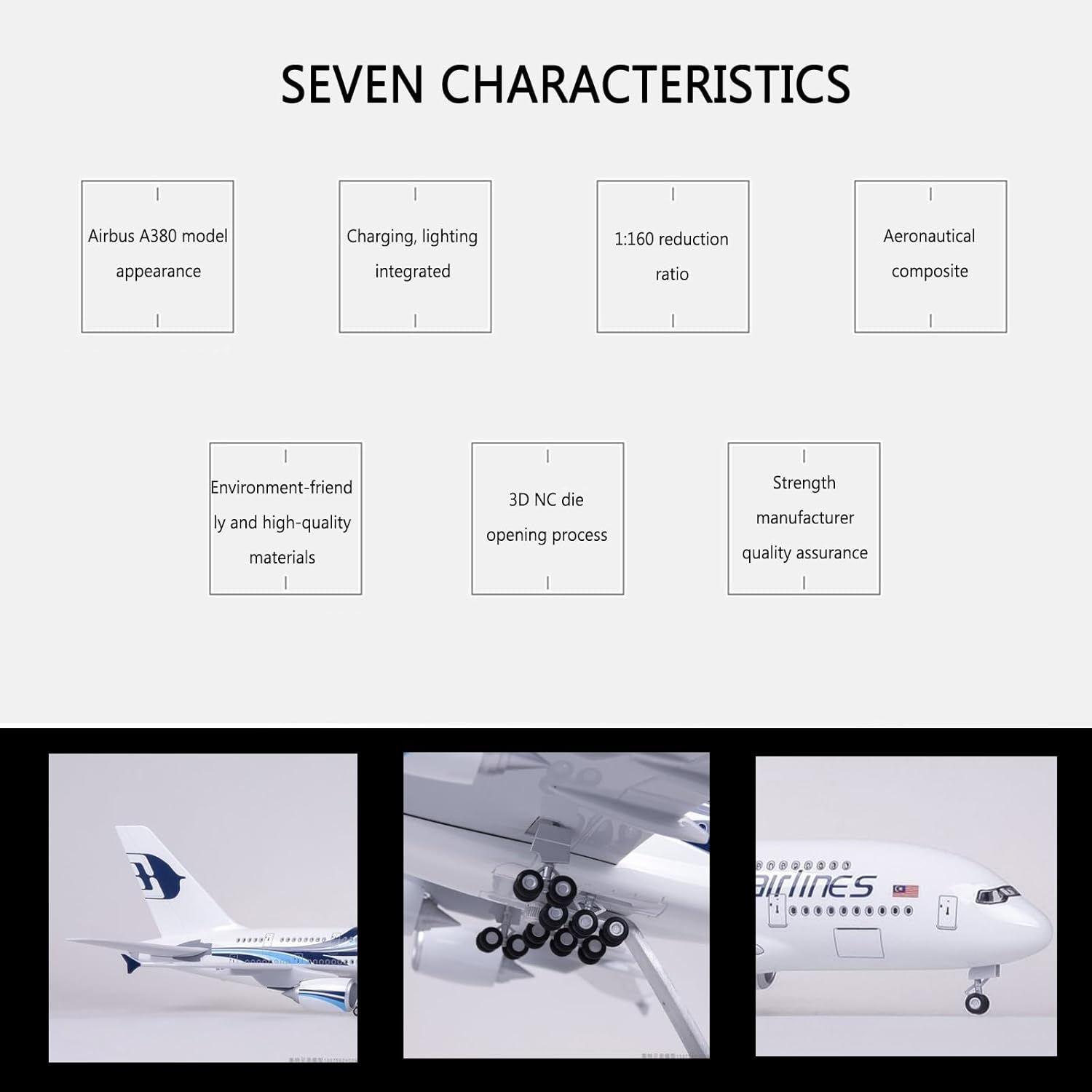 1:160 Scale Malaysia Airlines  - Model Kit Plane ulasan dan harga