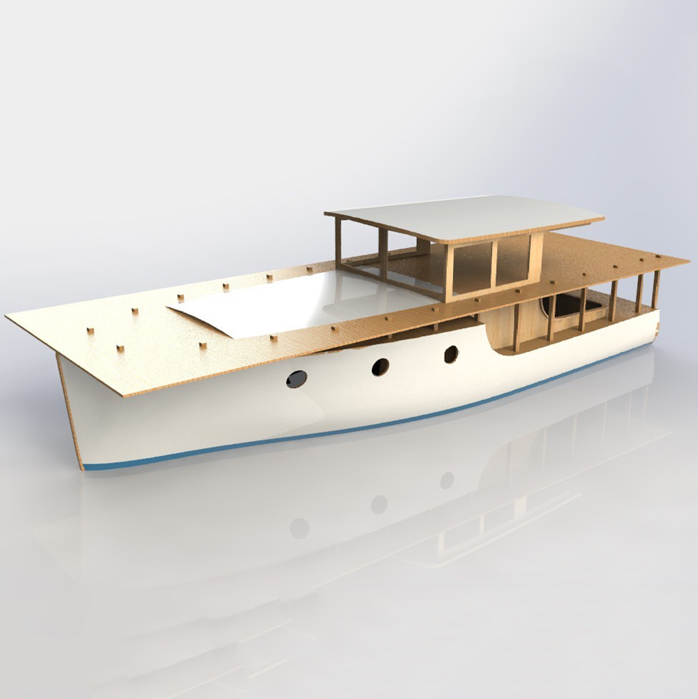 RC Boat 70cm European Classica - Model Kit Yacht ulasan dan harga